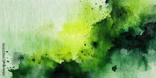green watercolor background, abstract green Watercolour painting textured,green Wave pattern watercolor on white	
