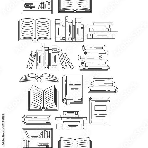 Obraz na płótnie Pattern with books. Image for education and school. w salonie