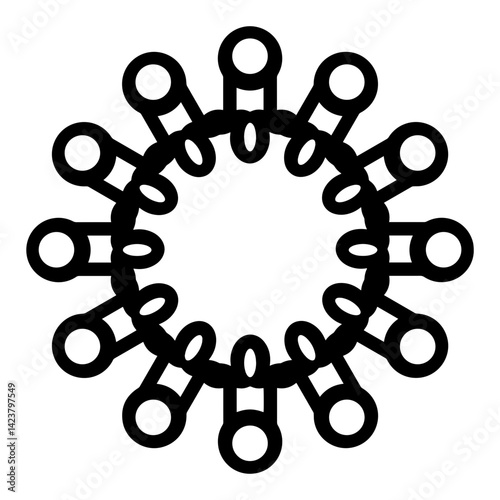 Abstract Geometric Shape Defined by Black Lines