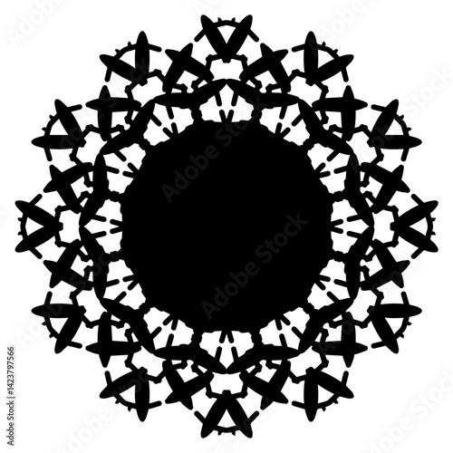 Abstract Geometric Shape Defined by Black Lines