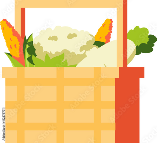 Illustration of a Vegetable Basket