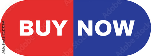 buy now button vector in solid color with bold text