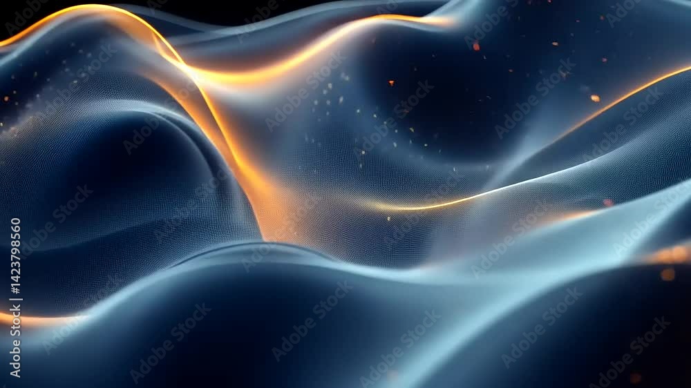 Abstract digital waves of glowing particles (1)
