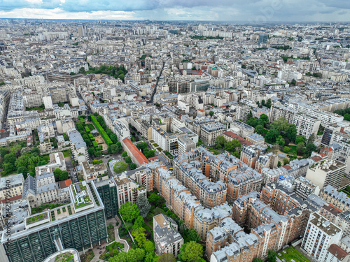 Photography Aerial view of Paris rooftops
