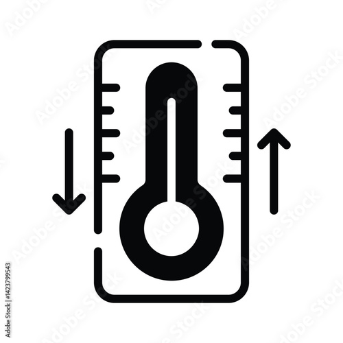 Temperature changes icon designed in glyph style
