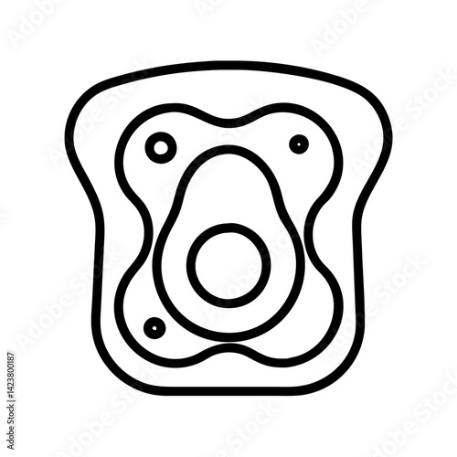 Avocado toast vector illustration, healthy breakfast food, avocado toast outline, breakfast icon design vector