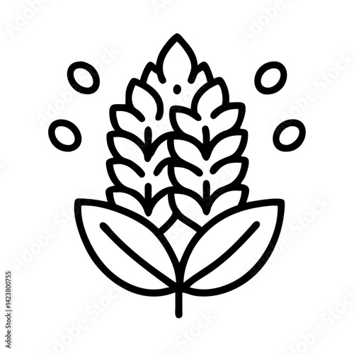 Illustration of wheat grain agriculture crop harvest farming cereal plant food barley rye oat field