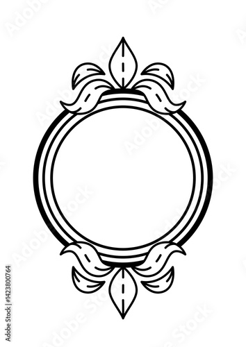 Obraz na płótnie Floral frame in baroque style. Decorative curling plant. w salonie
