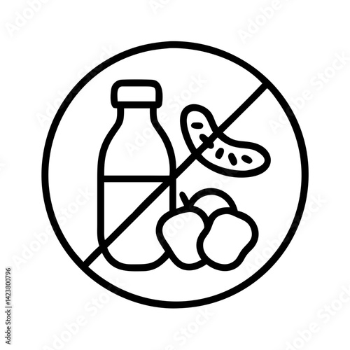 Allergen free icon vector graphic design template for food allergies and sensitivities symbol concept