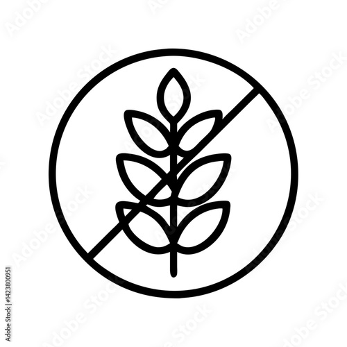 Gluten free icon vector image illustration symbol sign healthy diet food allergy wheat grain no gluten