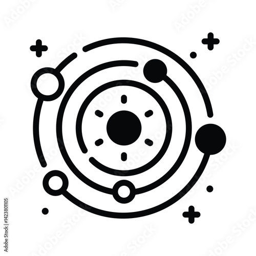 Grab this visually appealing glyph icon of solar system