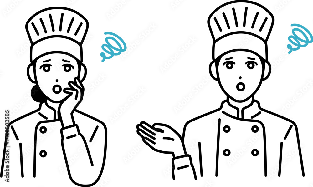 困っている男女の料理人のアバター 困っている男女の料理人のアバター