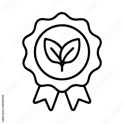 Organic certified label vector icon design eco friendly product guarantee badge certificate stamp design