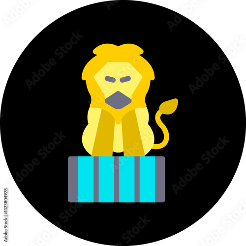 Lion Performing icon vector illustration