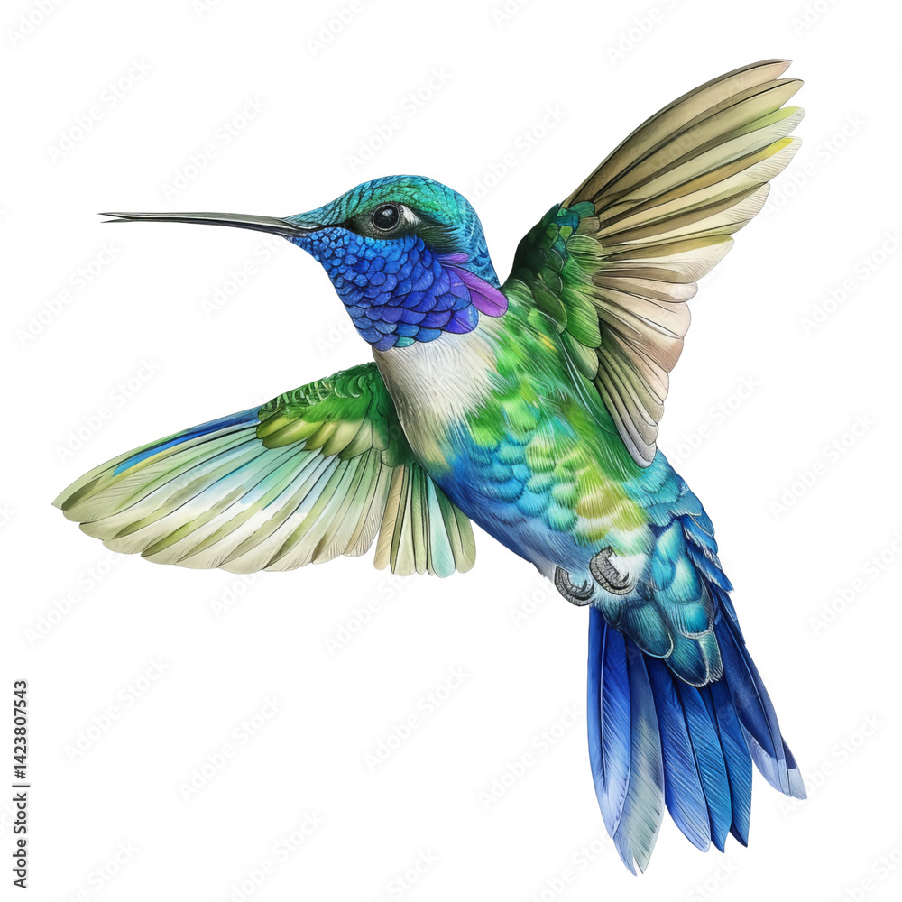 Fototapeta premium hummingbird on white background