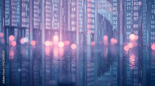 Glowing Binary Quantum Numbers Visualized in a Futuristic Digital Matrix