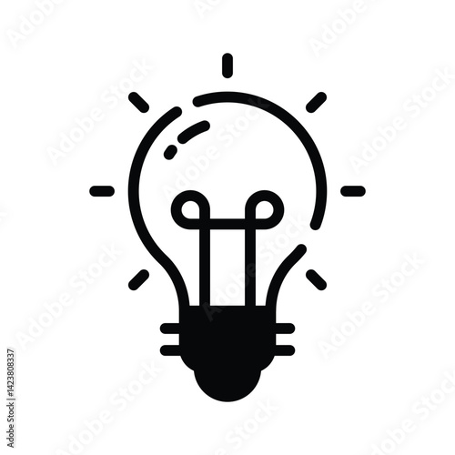 Latest icon of light designed in glyph style