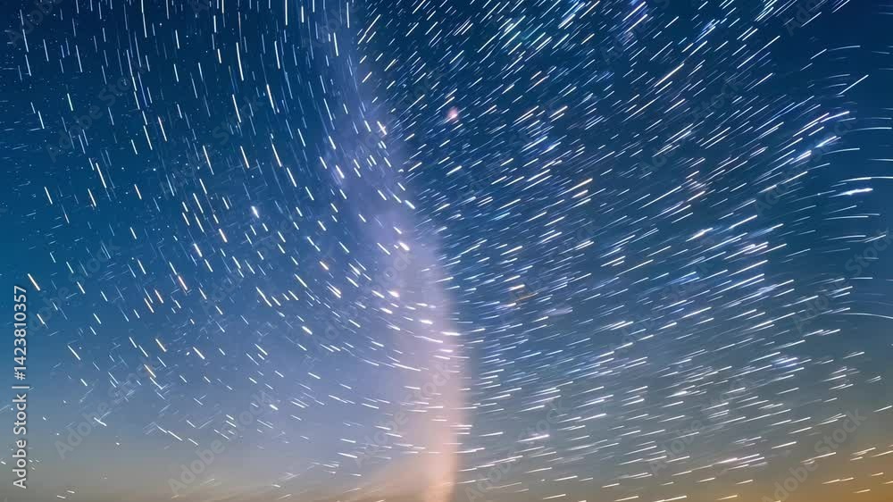 Star trails rotating around polaris in the night sky