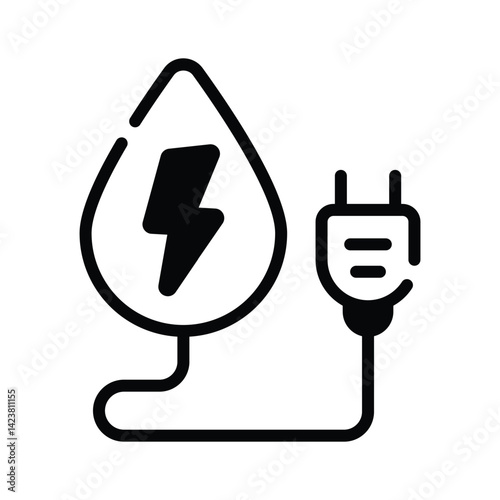 Check out handy glyph style icon of water energy experiment
