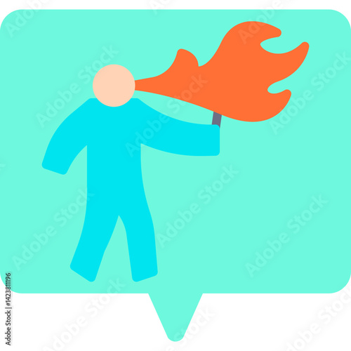 Spitting Fire icon vector illustration