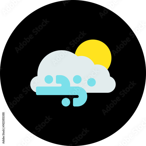 Cloudy Gusts icon vector illustration