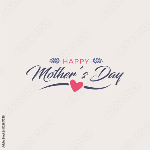 Design  Vector Happy mothers day typography with ornaments