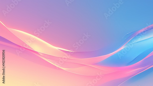 Flowing Pastel Gradient Waves on Blue and Pink Background
