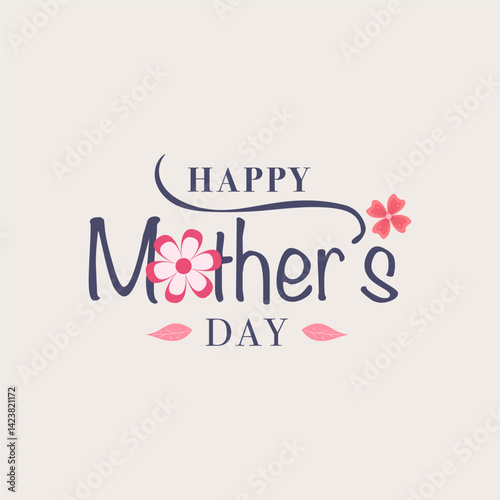 Design  Vector Happy mothers day typography with ornaments
