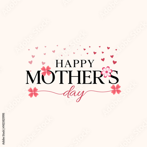 Design  Vector Happy mothers day typography with ornaments