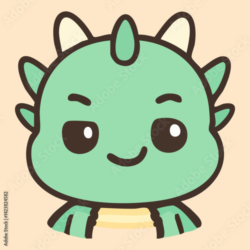 Playful baby dragon with cheerful expression and happy eyes