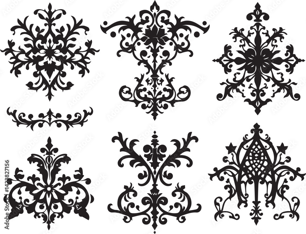 A set of elements, symbols, ornaments, mandalas. Hand drawn vector illustration A set of elements, symbols, ornaments, mandalas. Hand drawn vector illustration