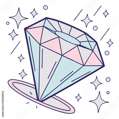 Diamond Gem Glow Gradient Modern Design
