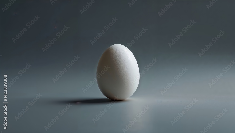 A single egg rests against a gradient background. The lighting is soft, highlighting its delicate texture. A single egg rests against a gradient background. The lighting is soft, highlighting its delicate texture.