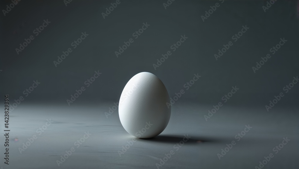 A single egg rests against a gradient background. The lighting is soft, highlighting its delicate texture. A single egg rests against a gradient background. The lighting is soft, highlighting its delicate texture.