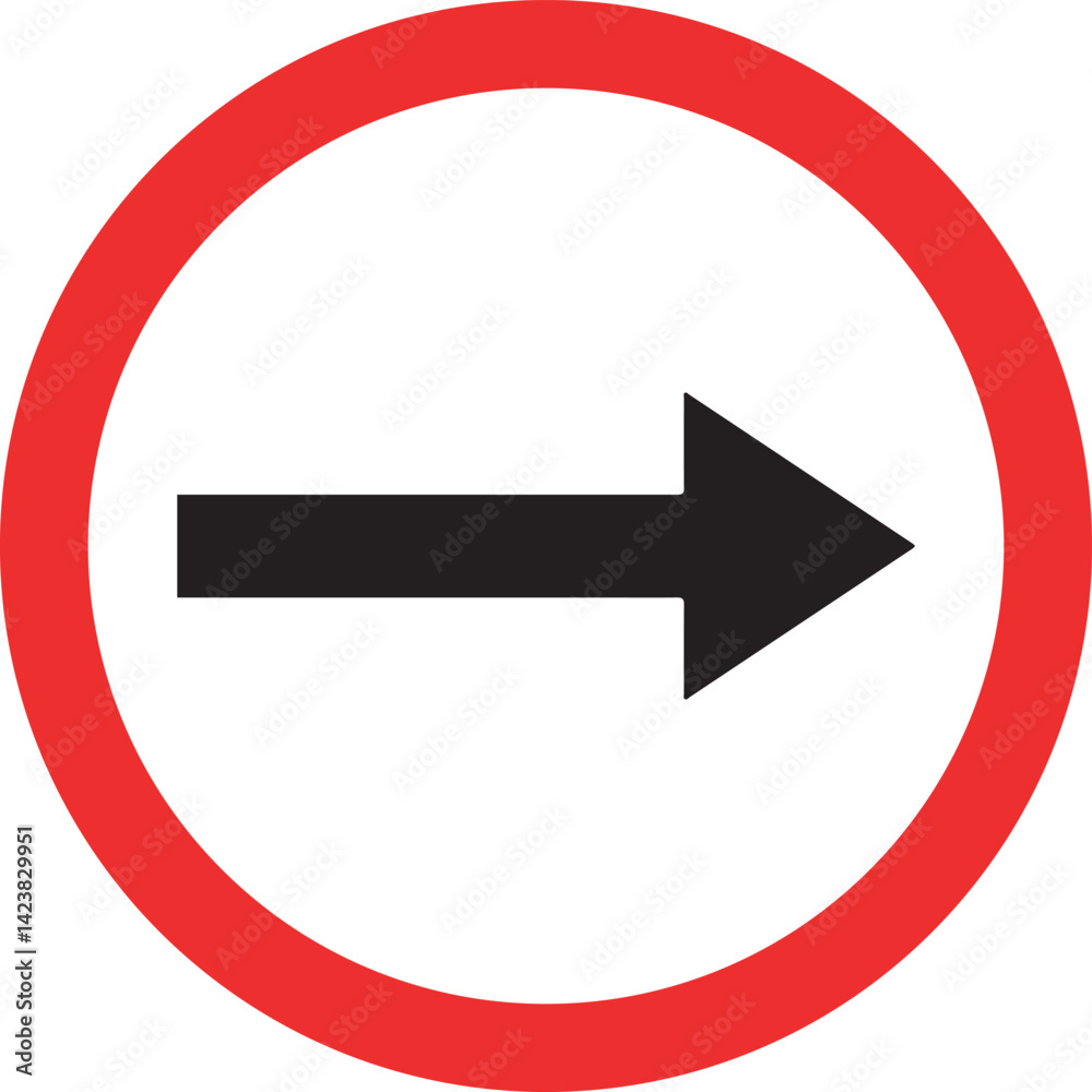 round go right traffic sign