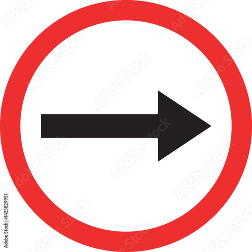 round go right traffic sign