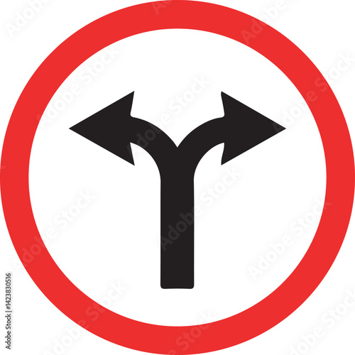 round left or right turn traffic sign