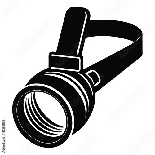 isolated headlamp on white background