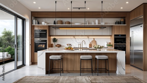 Clean open spaces with a touch of modern luxury in the kitchen