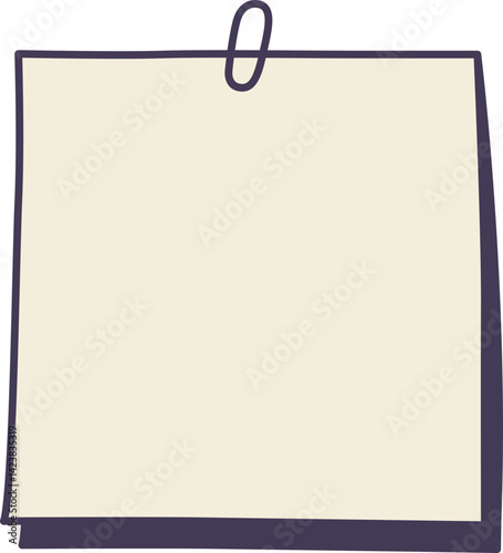 Hand-Drawn Doodle Sticky Notes and Paper Clip