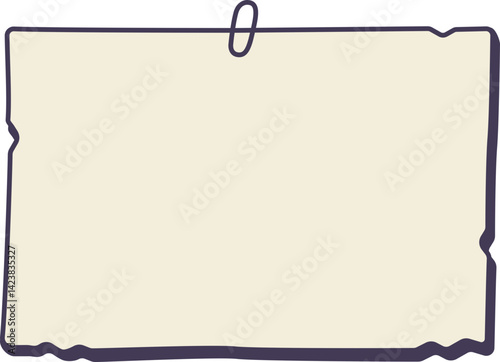 Hand-Drawn Doodle Sticky Notes and Paper Clip