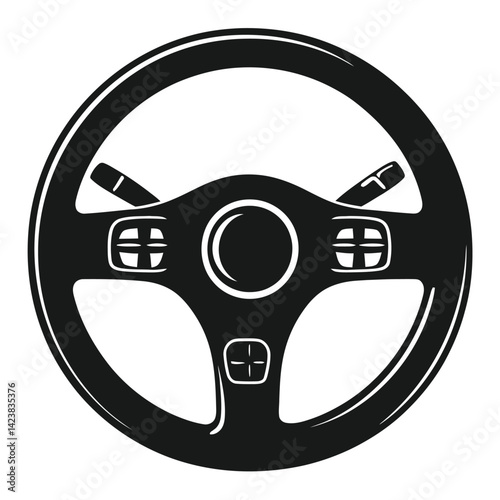 Steering wheel icon. isolated on white background. Vector illustration.