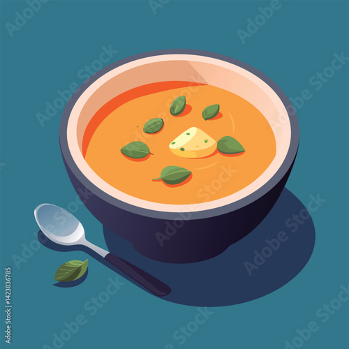 Creamy soup with cheese and herbs.