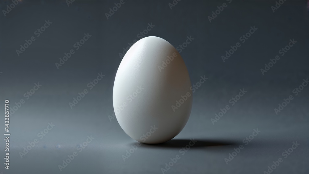 A single egg rests against a gradient background. The lighting is soft, highlighting its delicate texture. A single egg rests against a gradient background. The lighting is soft, highlighting its delicate texture.