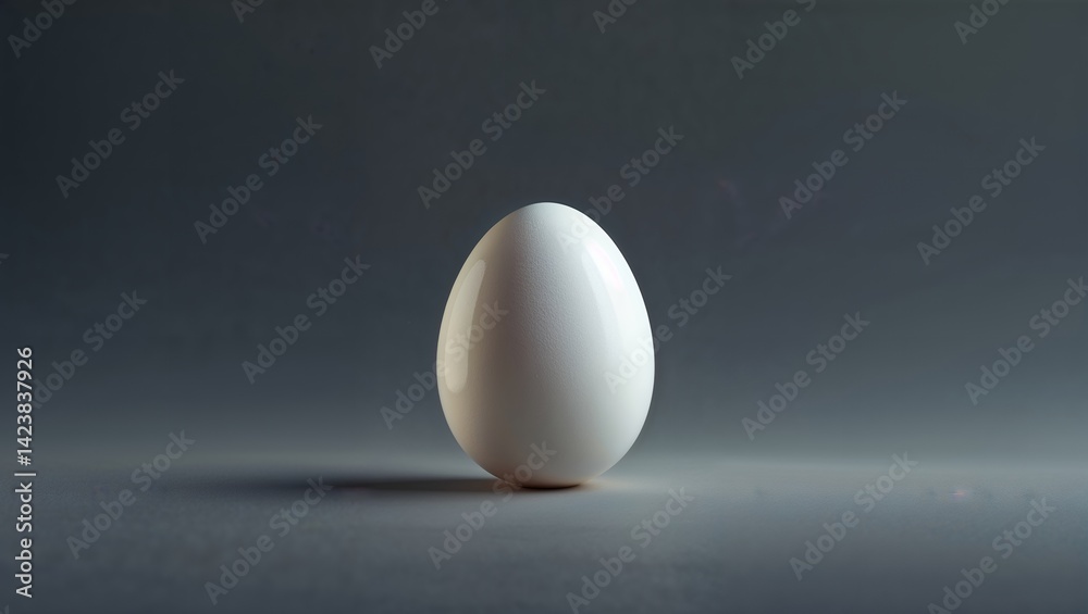 A single egg rests against a gradient background. The lighting is soft, highlighting its delicate texture. A single egg rests against a gradient background. The lighting is soft, highlighting its delicate texture.