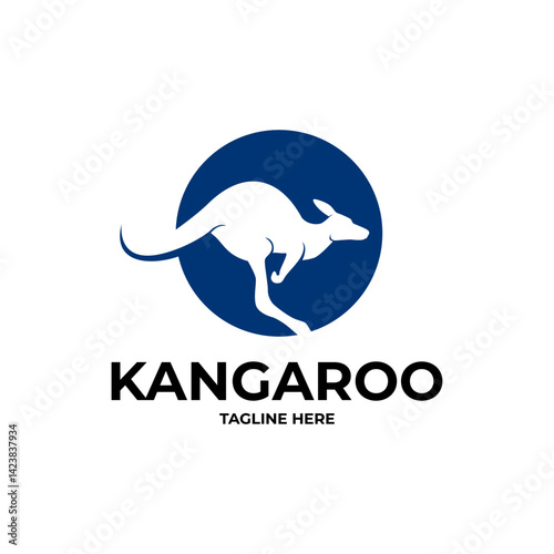 vector logo abstract kangaroo silhouette