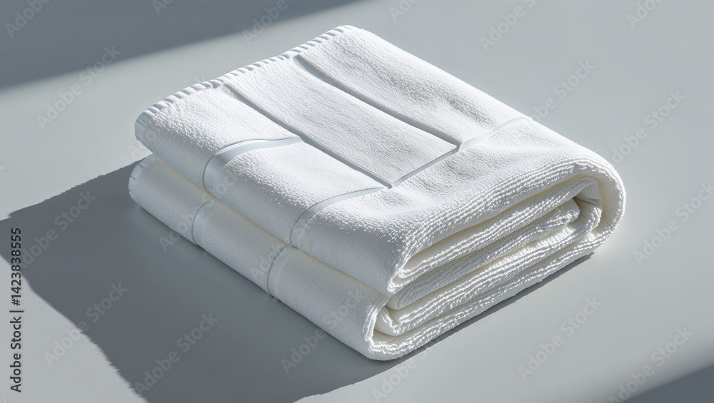 Elegant White Towels Neatly Folded on a Grey Surface, Perfect for Modern Home and Hotel Interiors Elegant White Towels Neatly Folded on a Grey Surface, Perfect for Modern Home and Hotel Interiors