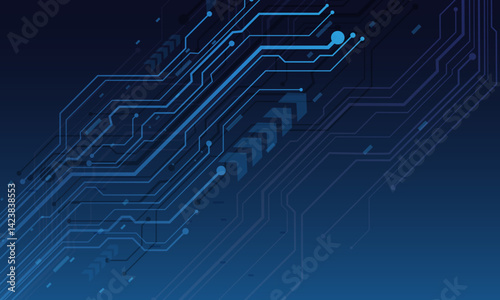 Abstract technology Blue lines circuit cyber arrow slash geometric futuristic style design modern creative background vector