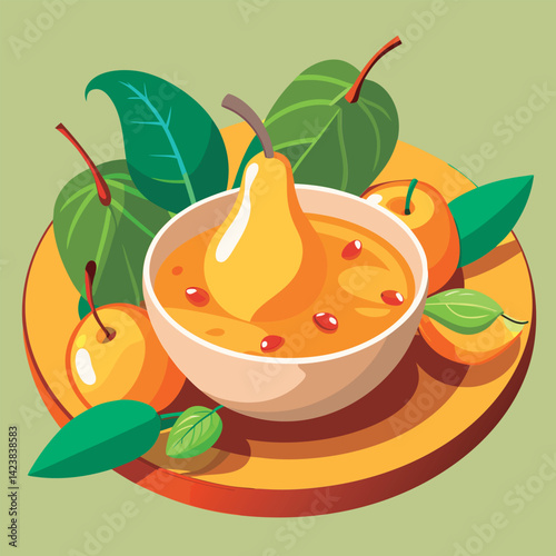 Autumn pear and apple soup. a sweet treat.