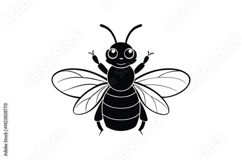 Silhouette of Ant, Set of Atn's cartoon  of different shapes,  Ant vector illustration, Collection of Hand Drawn Ant icons on white background.